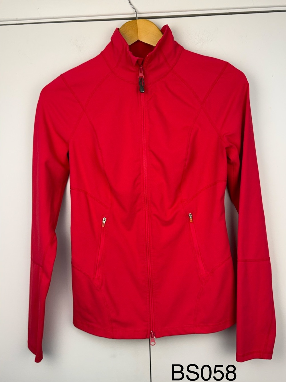 Zella Red Fitted Full Zip Activewear Jacket Small